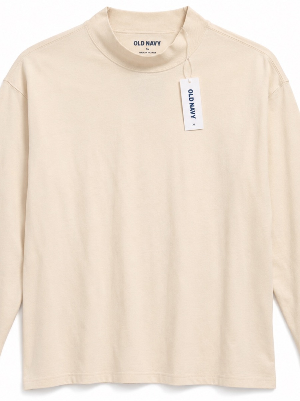NWT Old Navy Men’s XL Cream Mock Neck Long Sleeve